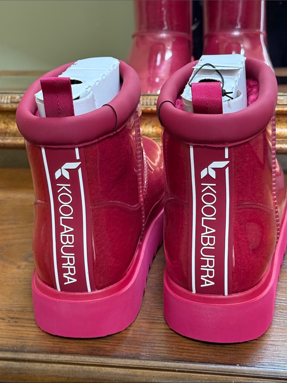 Koolaburra by Ugg W Koola Clear Mini Pink Waterproof Ankle Boots.  Size 10. - Picture 3 of 9